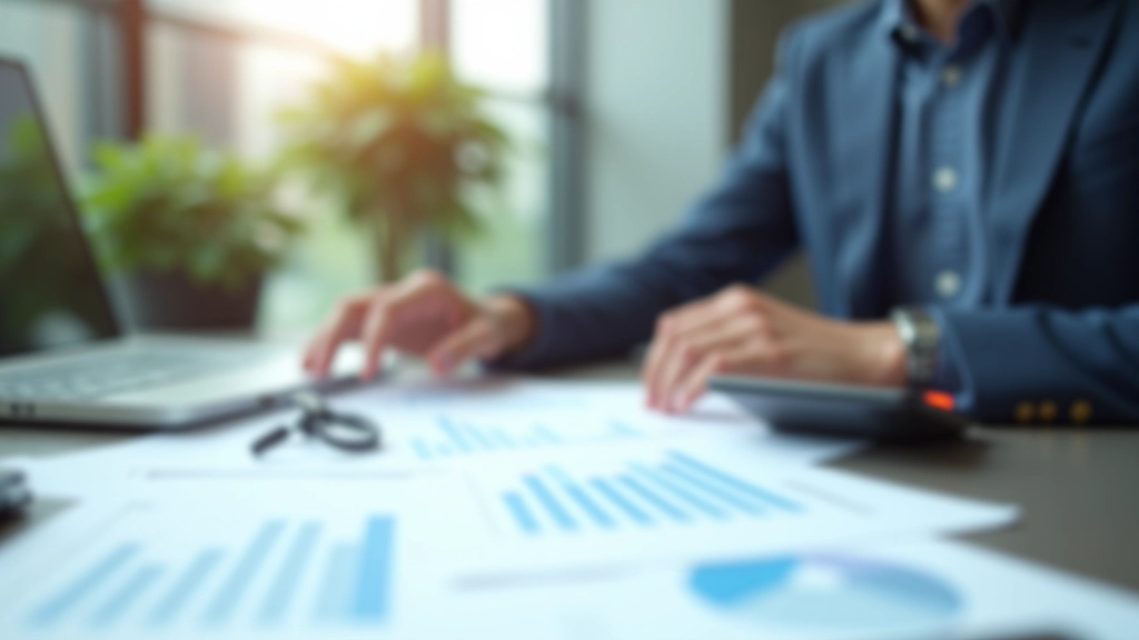 Financial professional preparing statements at desk