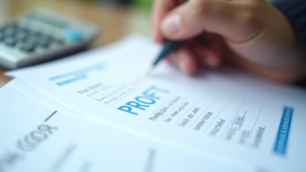 Financial analysis showing profit calculation and bottom line results