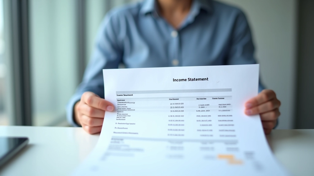 Income statement showing revenue and expenses breakdown in organized format